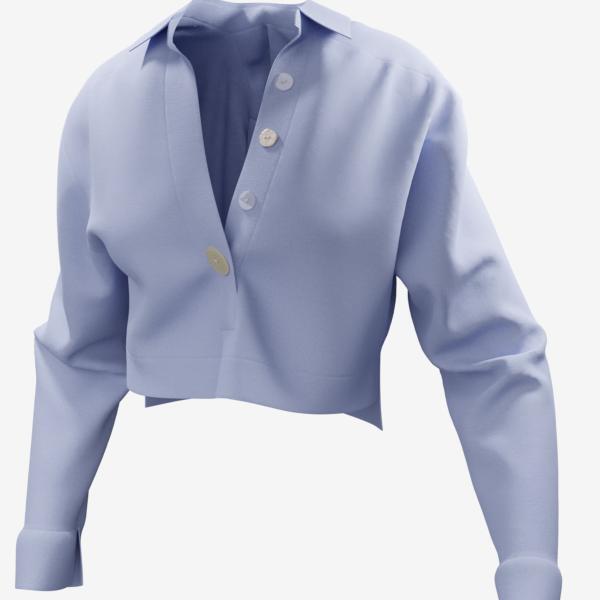CROPPED OXFORD SHIRT BABY BLUE