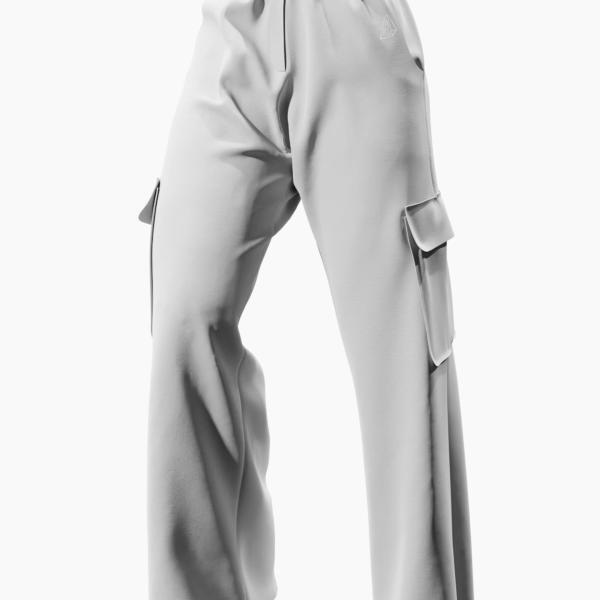 HIGH WAISTED CARGO PANTS WHITE
